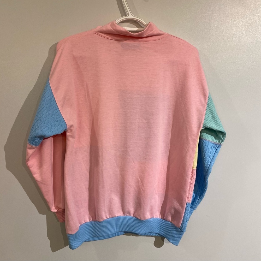 Vintage Pullover color block pastel 3D Cable knit Northern Spirit Petites kawaii - Picture 9 of 10